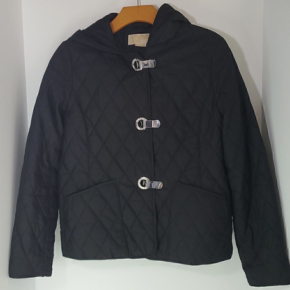 Michael Kors Quilted Hooded Lightweight Jacket Black Women's Size PS